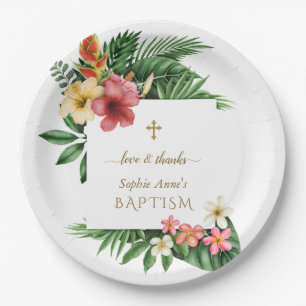 Charm Lush Tropical Garden Flowers Bloom Wedding Papieren Bordje