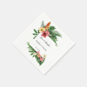 Charm Lush Tropical Garden Flowers Bloom Wedding Servet (Hoek)