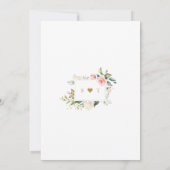 Charm Luxe Roze Blosems Bloemen Gouden Trouw  Kaart (Achterkant)