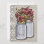 Charm Mason Jar Wedding Invitation Kaart (Voorkant)