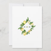 Charm Mediterranean Lemon Fruits Flowers Wedding Kaart (Achterkant)