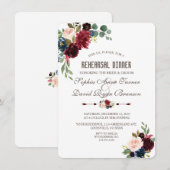 Charm Merlot Navy Blauw Bloemendiner voor de Rehea Kaart (Voorkant / Achterkant)