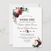 Charm Merlot Navy Blauw Bloemendiner voor de Rehea Kaart (Voorkant)