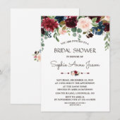 Charm Merlot Navy Blue Floral Vrijgezellenfeest Kaart (Voorkant / Achterkant)