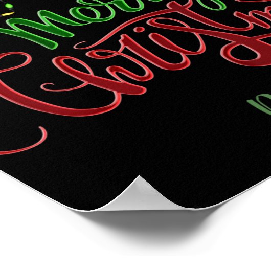 Charm Merry Christmas Light Bulbs Dog Monogram Tod Poster (Hoek)