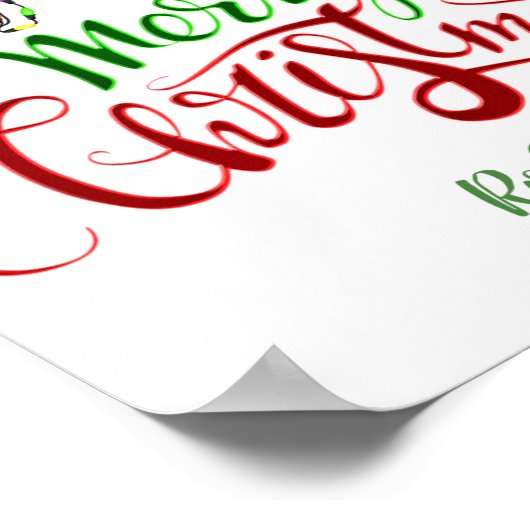 Charm Merry Christmas Light Bulbs Dog Monogram Tod Poster (Hoek)