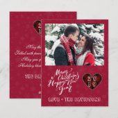 Charm Merry Happy Nieuwjaarsfoto van Charm Feestdagenkaart (Voorkant / Achterkant)