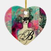 CHARM MONOGRAM, hart Keramisch Ornament (Voorkant)