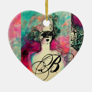 CHARM MONOGRAM, hart Keramisch Ornament