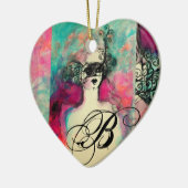 CHARM MONOGRAM, hart Keramisch Ornament (Links)