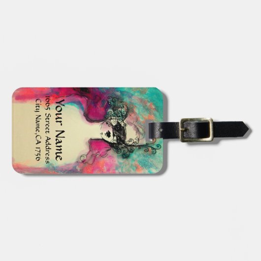 CHARM MONOGRAM / mysterieuze schoonheid met masker Bagagelabel (Voorkant horizontaal)