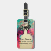 CHARM MONOGRAM / mysterieuze schoonheid met masker Bagagelabel (Voorkant verticaal)