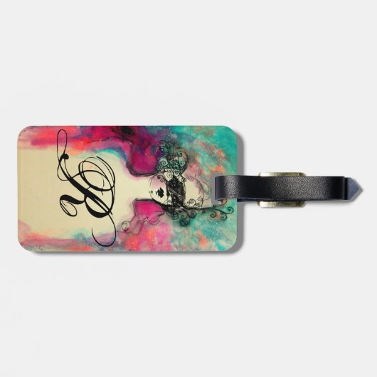 CHARM MONOGRAM / mysterieuze schoonheid met masker Bagagelabel (Achterkant horizontaal)
