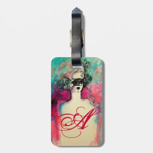 CHARM MONOGRAM / mysterieuze schoonheid met masker Bagagelabel (Achterkant verticaal)