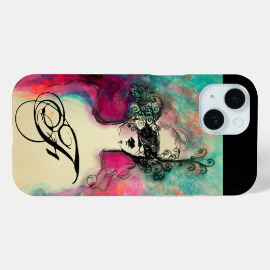 CHARM MONOGRAM / mysterieuze schoonheid met masker Case-Mate iPhone Case (Achterkant (horizontaal))