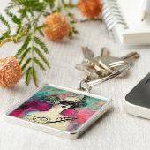 CHARM MONOGRAM / mysterieuze schoonheid met masker Sleutelhanger (Zijkant)