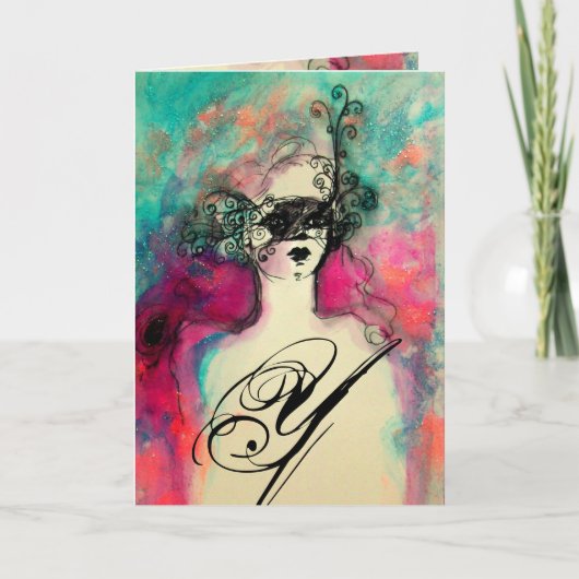 CHARM MONOGRAM / Oud en Nieuw-viering Feestdagen Kaart (Voorkant)