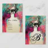 CHARM MONOGRAM Platina Metallic Visitekaartje (Voorkant / Achterkant)