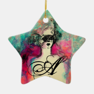 CHARM MONOGRAM, ster Keramisch Ornament