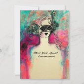 CHARM MONOGRAM , Sweet 16 Maskerade Feestje Kaart (Voorkant)