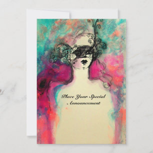 CHARM MONOGRAM , Sweet 16 Maskerade Feestje Kaart