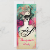 CHARM MONOGRAM Sweet 16 Maskeradefeest, Champagne Kaart (Achterkant)