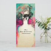 CHARM MONOGRAM Sweet 16 Masquerade Party, Champagn Kaart (Staand voorkant)