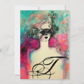 CHARM MONOGRAM , Sweet 16 Masquerade Party Kaart (Achterkant)