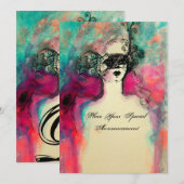 CHARM MONOGRAM , Sweet 16 Masquerade Party Kaart (Voorkant / Achterkant)