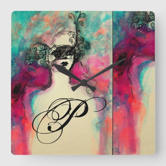 CHARM MONOGRAM VIERKANTE KLOK (Voorkant)