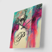 CHARM MONOGRAM VIERKANTE KLOK (Hoek)