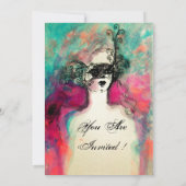 CHARM MONOGRAM , Zoete 16 Maskerade Feestje Kaart (Achterkant)