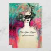 CHARM MONOGRAM , Zoete 16 Maskerade Feestje Kaart (Voorkant / Achterkant)