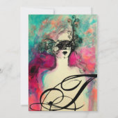 CHARM MONOGRAM , Zoete 16 Maskerade Feestje Kaart (Achterkant)