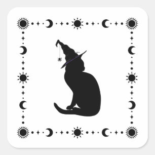 Charm n' Witch Cat Halloween Sticker