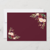 Charm Navy Blue Burgundy Floral Gold Save the Date (Achterkant)