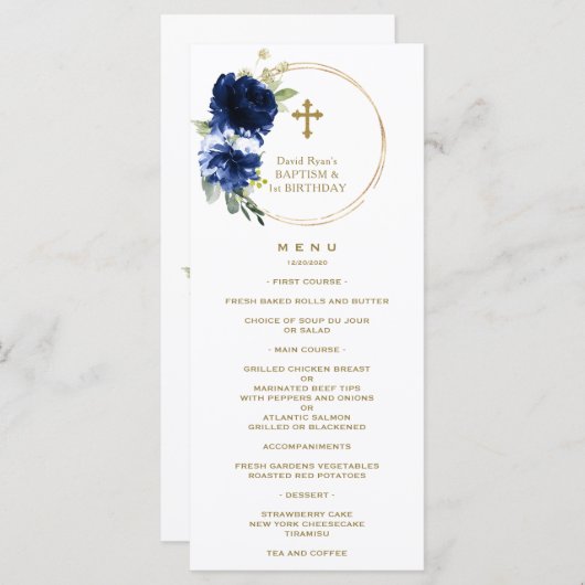 Charm Navy Blue Floral 1 september 2010 Menu (Voorkant / Achterkant)