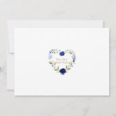 Charm Navy Blue Floral Gold Boy Foto Baptisme Kaart (Achterkant)