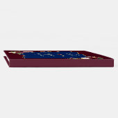 Charm Navy Blue Gold Burgundy Floral Wedding Gastenboek (Rug)