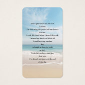 Charm Ocean Beach Uitzicht Foto Begrafenisgebed Visitekaartje (Achterkant)