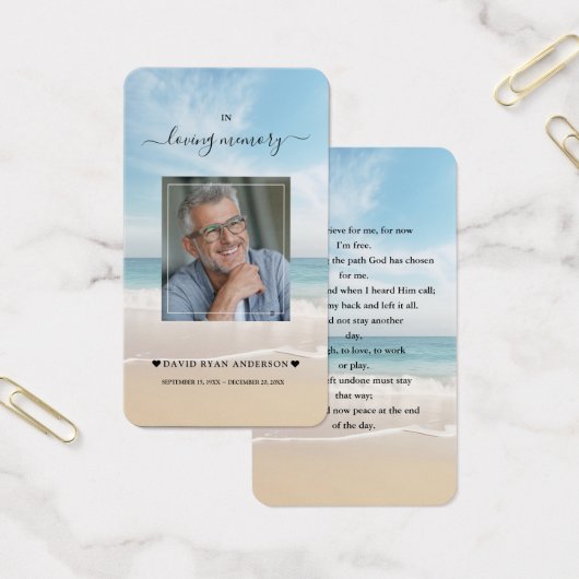 Charm Ocean Beach Uitzicht Foto Begrafenisgebed Visitekaartje (Kantoor)