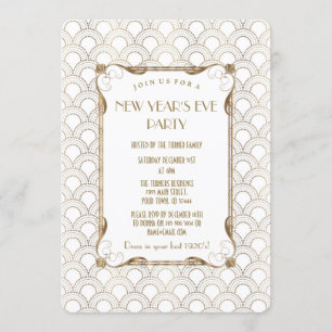 Charm Old Hollywood Great Gatsby New Year Party Kaart