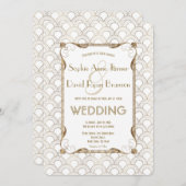 Charm Old Hollywood Great Gatsby White Wedding Kaart (Voorkant / Achterkant)