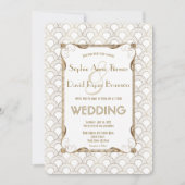 Charm Old Hollywood Great Gatsby White Wedding Kaart (Voorkant)