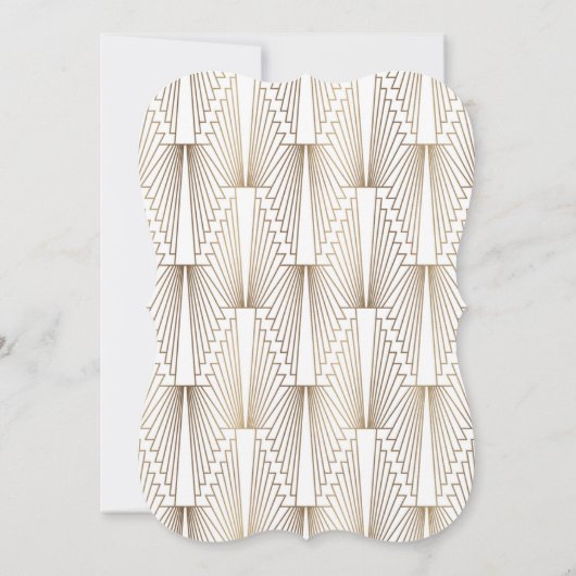 Charm Old Hollywood White Great Gatsby New Year Kaart (Achterkant)