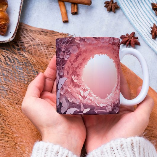 Charm ontmoet slok: Roze 3D Vlinder Mok Delight