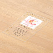 Charm Over The Moon Girl Calligrafie Baby shower Acryl Uitnodigingen (Laagn)