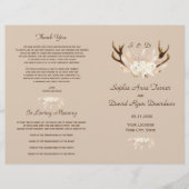 Charm Pampas Grass Floral Antlers Weddenschap Flyer (Voorkant)