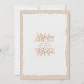 Charm Pampas Grass Orchid Rozen Bridal Tea  Kaart (Achterkant)