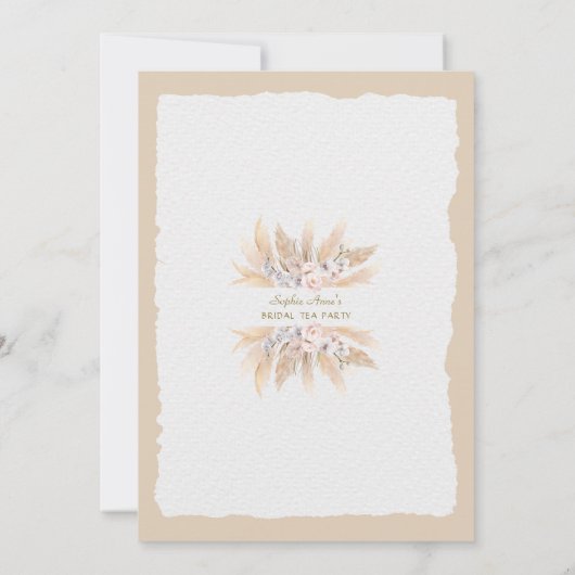 Charm Pampas Grass Orchid Rozen Bridal Tea  Kaart (Achterkant)